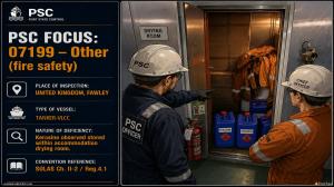 PSC FOCUS: 07199 - Other (fire safety)   - Kerosine observed stored within accommodation drying room. 