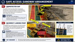 SAFE ACCESS: GANGWAY ARRANGEMENT FOCUS AREAS: SAFETY NET & BULWARK LADDERS 