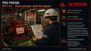 PSC FOCUS: 07113 - FIRE PUMPS AND ITS PIPES - The fire & GS pump is out of order... 