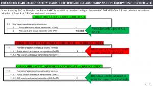 FOCUS FOR CARGO SHIP SAFETY RADIO CERTIFICATE vs CARGO SHIP SAFETY EQUIPMENT CERTIFICATE 